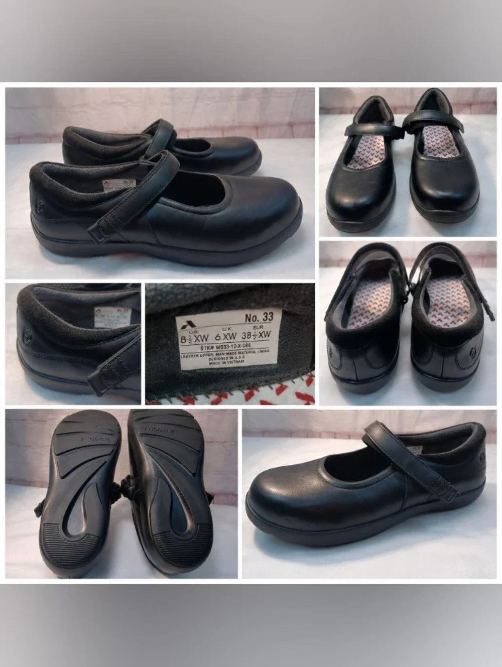 Anodyne Mary Jane Comfort Shoes Orthopedic Diabetic XW 8.5 Black Leather